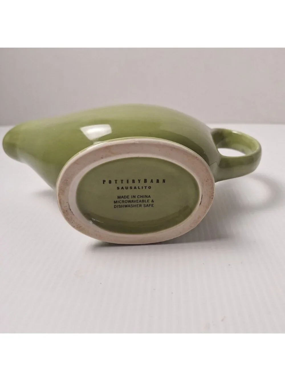 POTTERY BARN GRAVY/SAUCE BOWL SAGE GREEN SAUSALITO DINNERWARE PATTERN 9